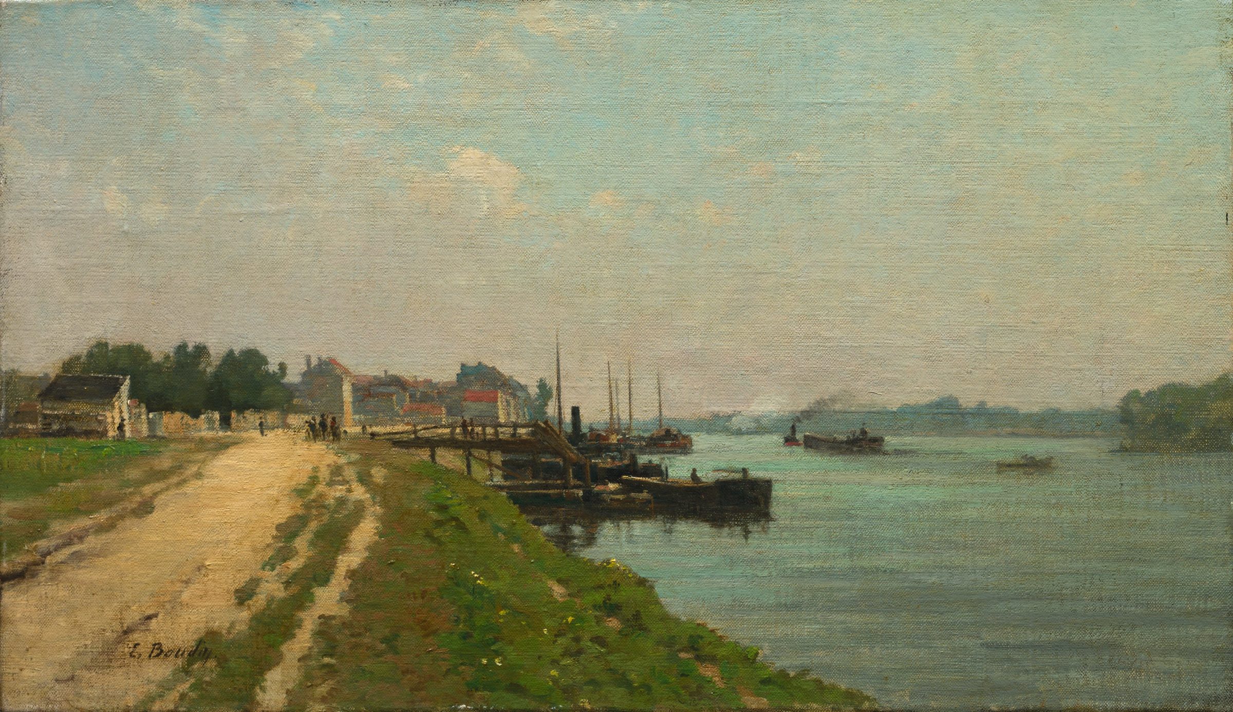 Banks of the Seine, painting by Unknown, not dated