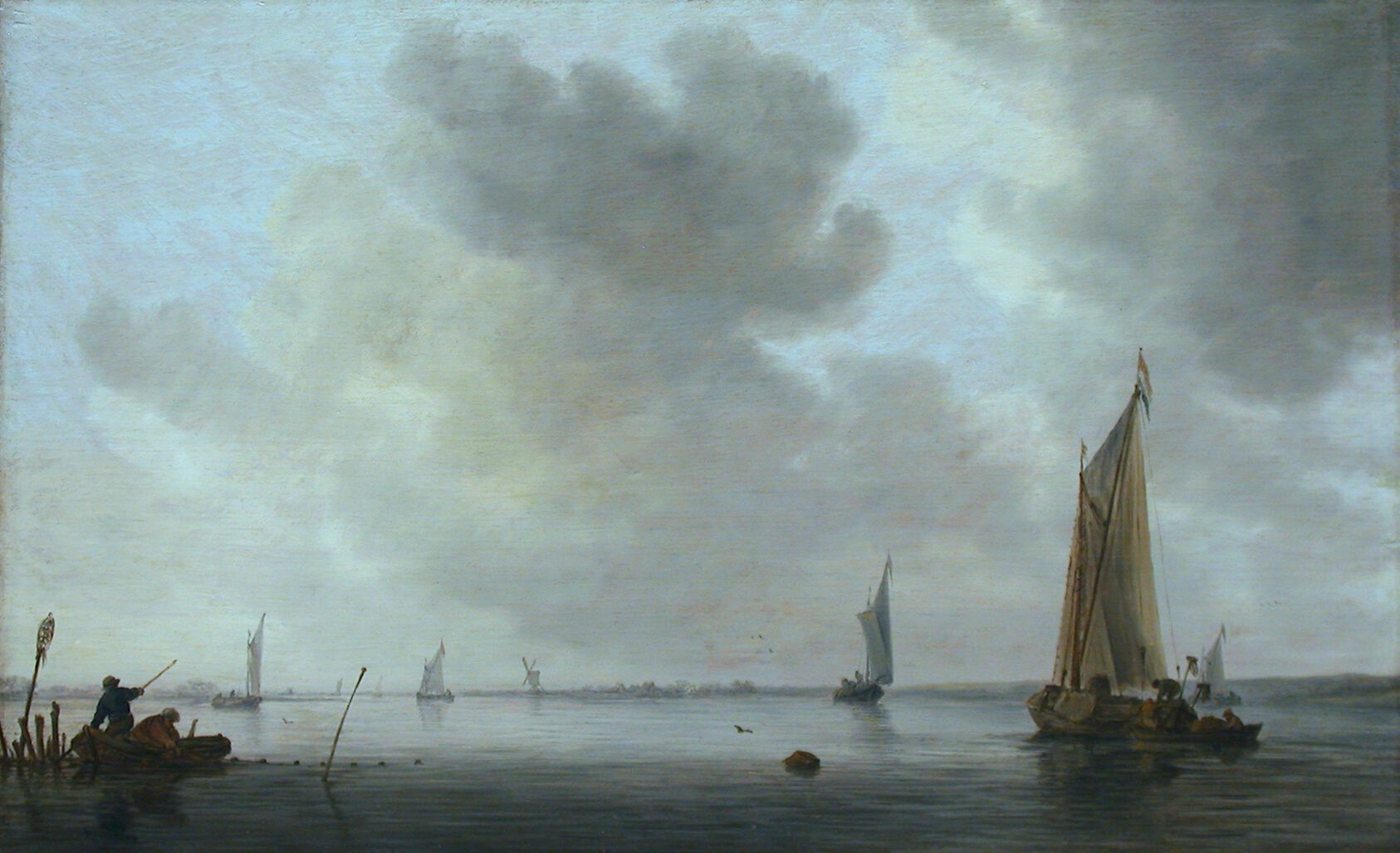 Fishing Boats off an Estuary, painting by Jan van Goyen, 1633