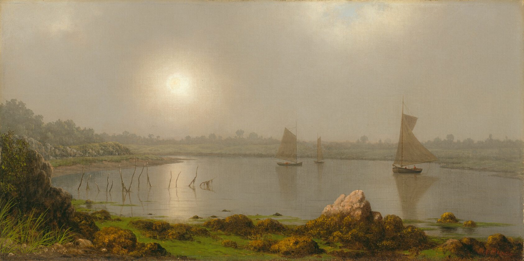 York Harbor, Coast of Maine, painting by Martin Johnson Heade, 1877