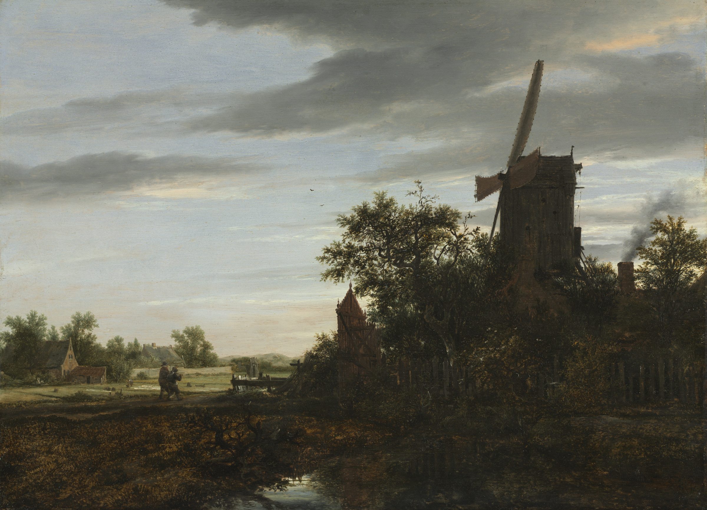 Landscape with a Windmill, painting by Jacob van Ruisdael, 1646