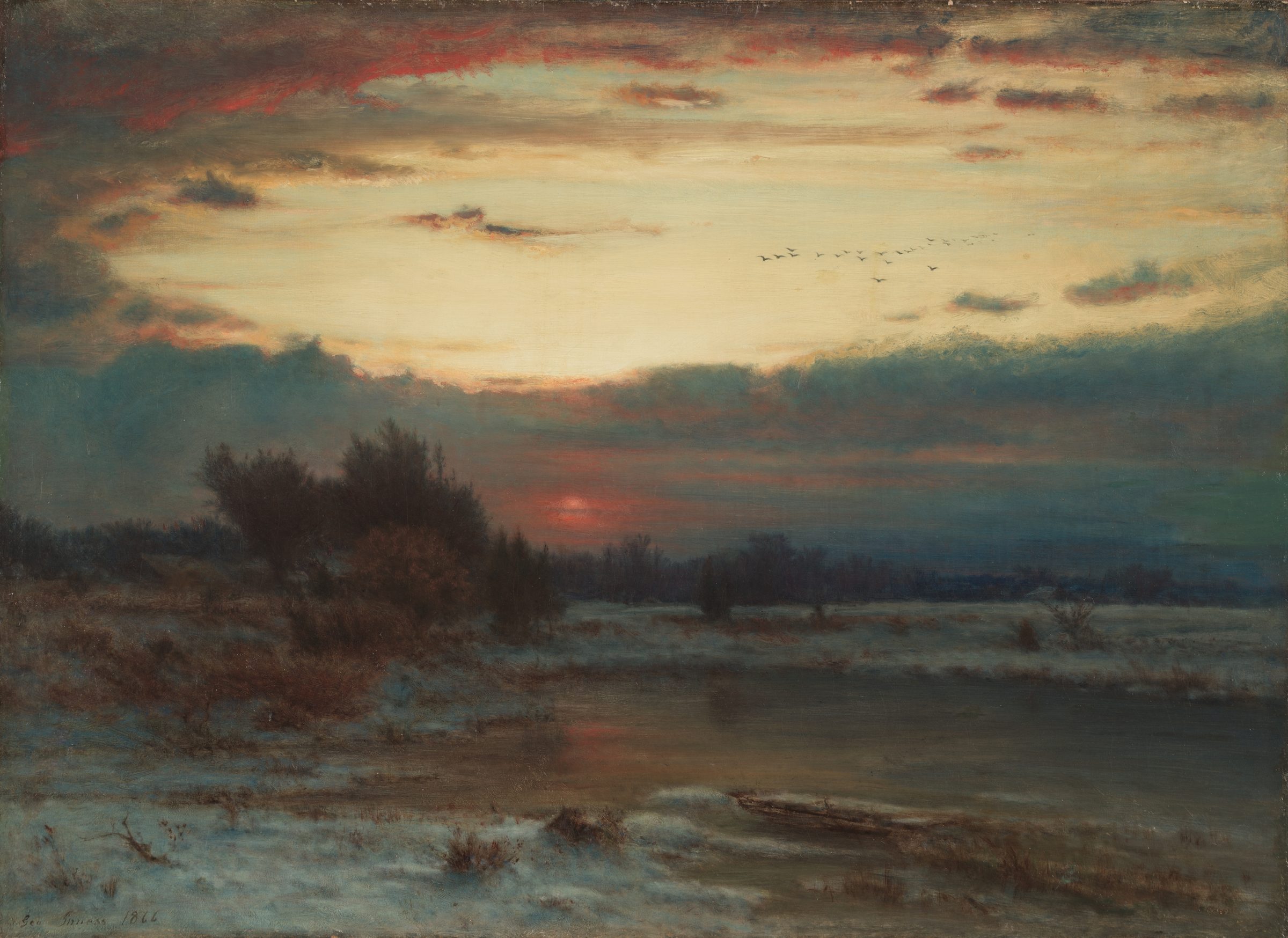 A Winter Sky, painting by George Inness, 1866