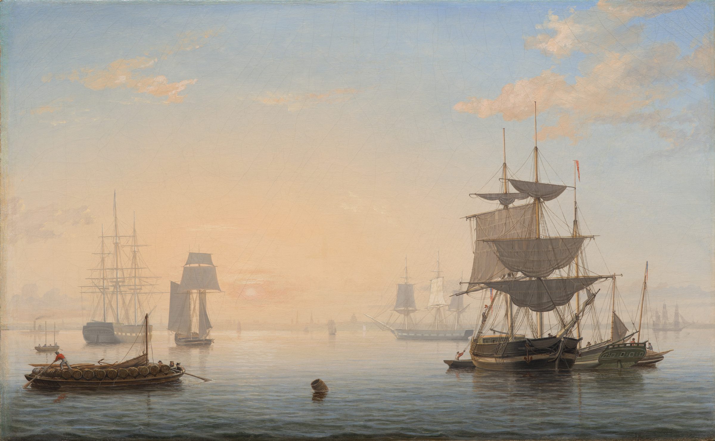 Harbor of Boston, with the City in the Distance, painting by Fitz Henry Lane, c. 1846–1847