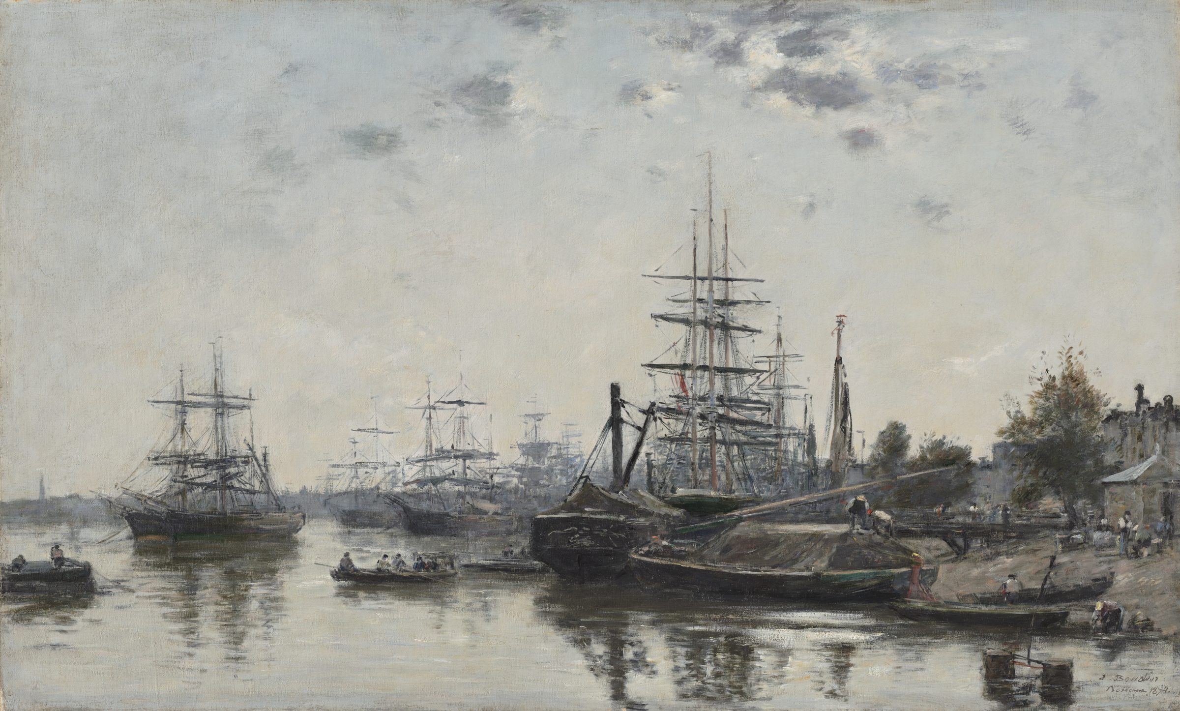 View of Bordeaux, from the Quai des Chartrons, painting by Eugène Boudin, 1874