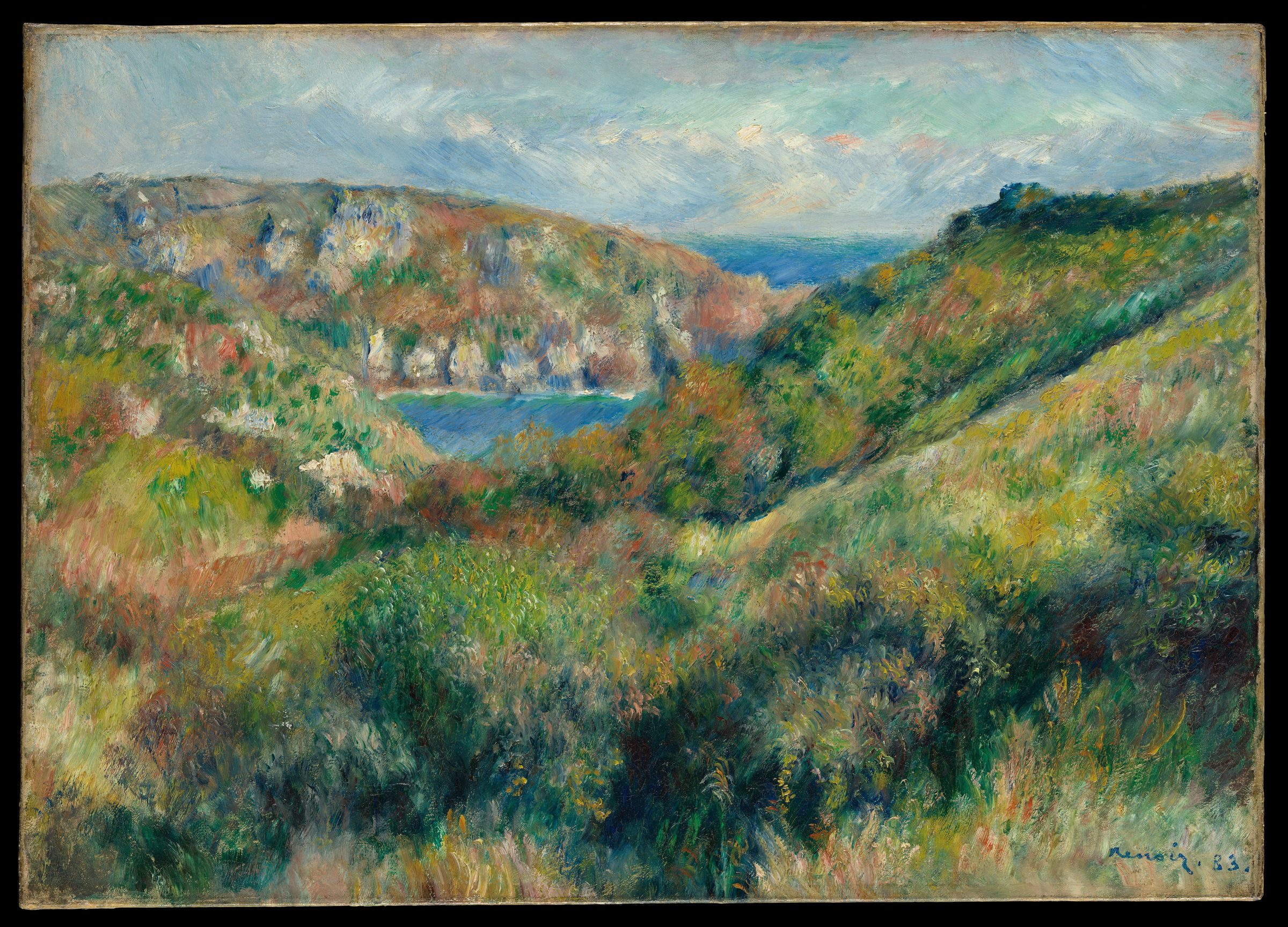 Hills around the Bay of Moulin Huet, Guernsey, painting by Auguste Renoir, 1883