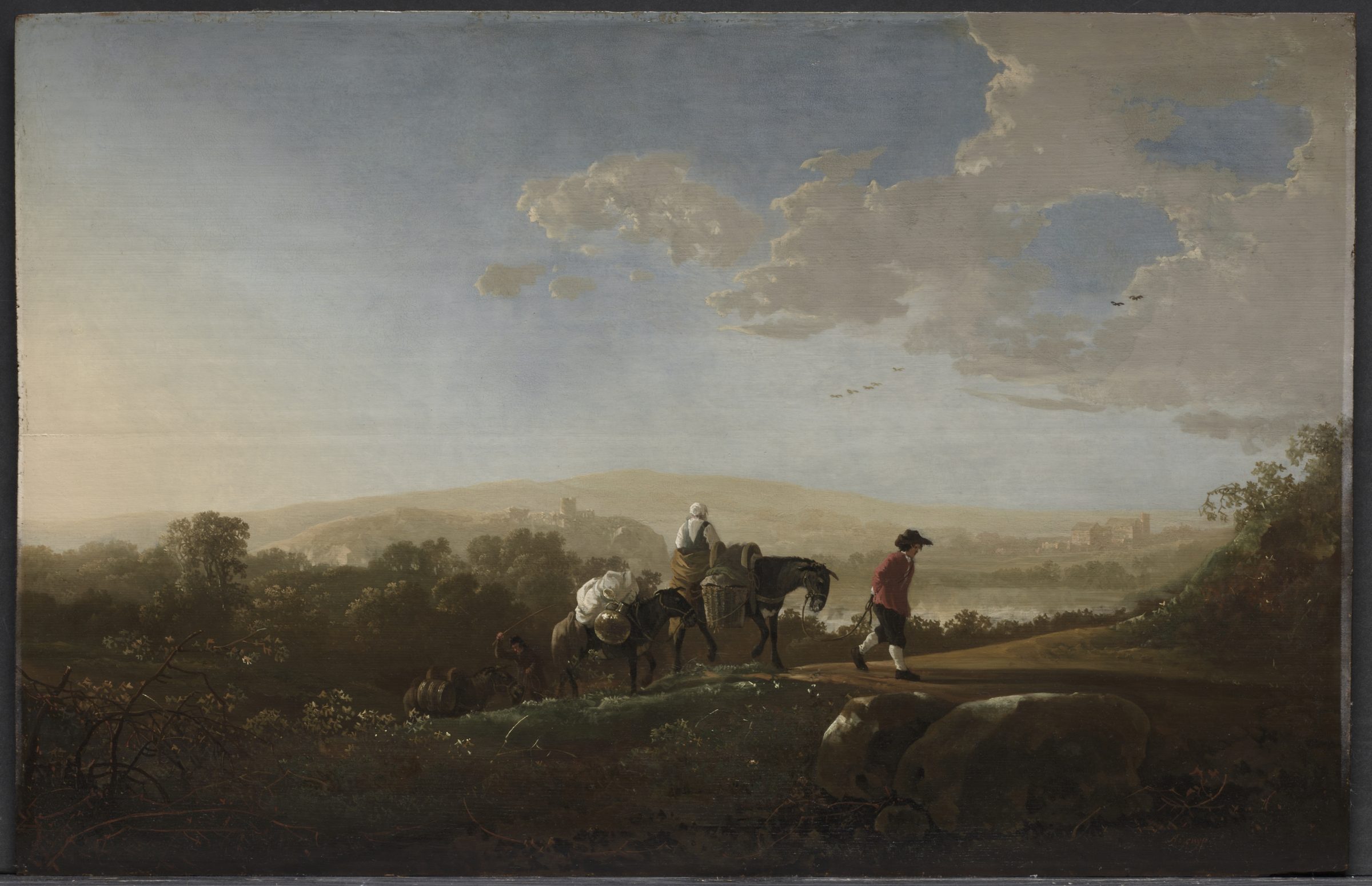 Travelers in Hilly Countryside, painting by Aelbert Cuyp, c. 1650