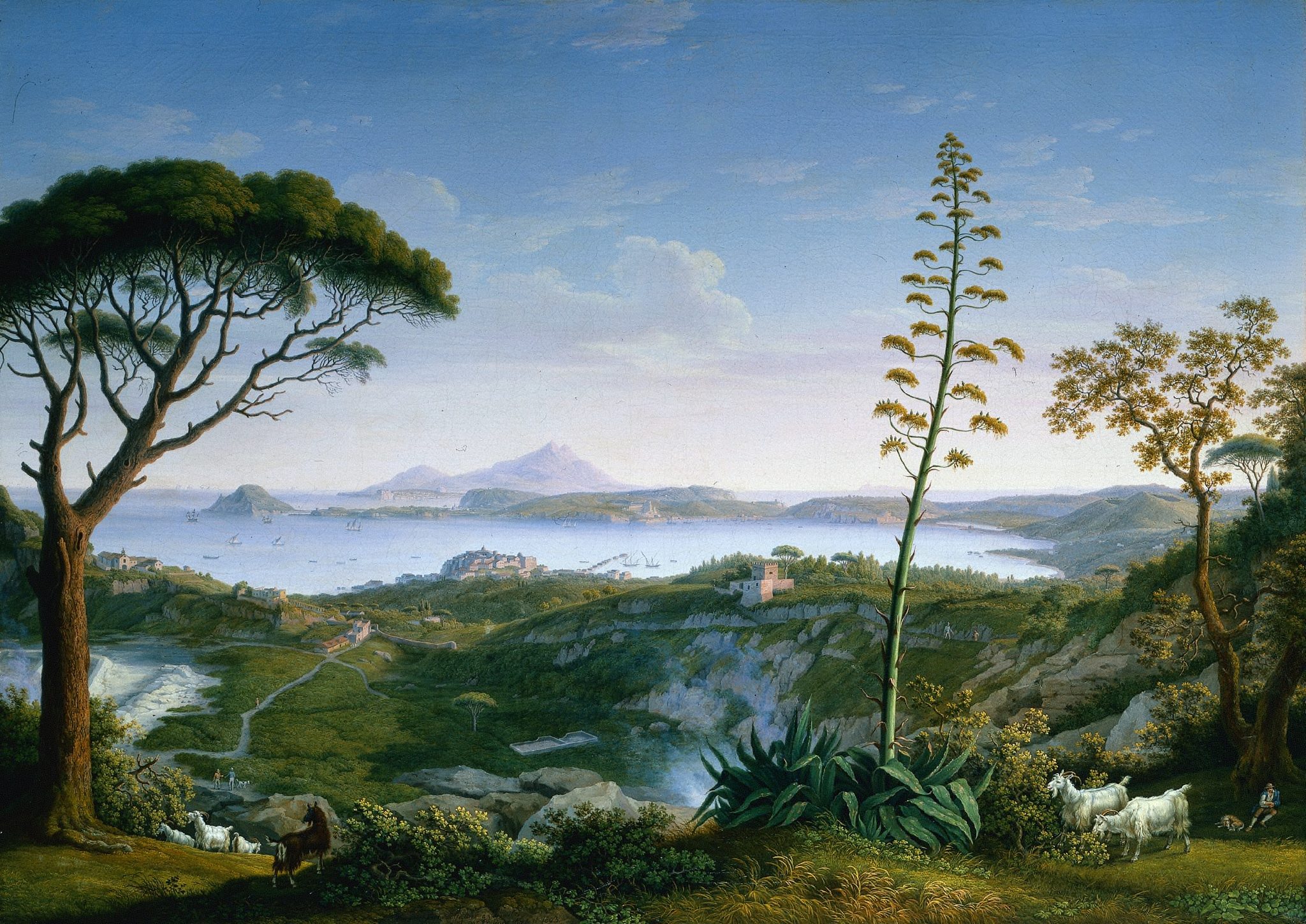 View of the Gulf of Pozzuoli from Solfatara, painting by Philipp Hackert, 1803