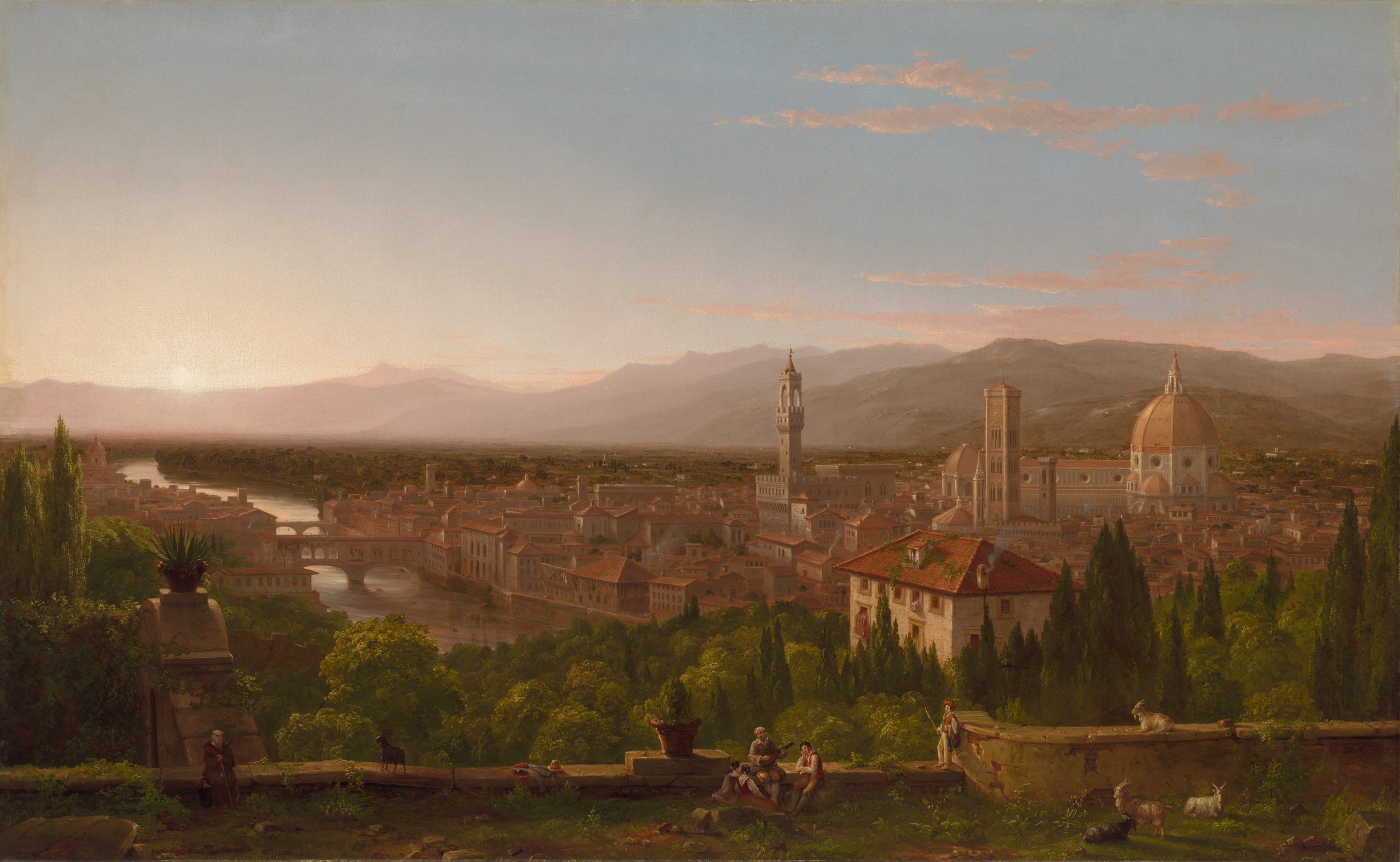 View of Florence, painting by Thomas Cole, 1837